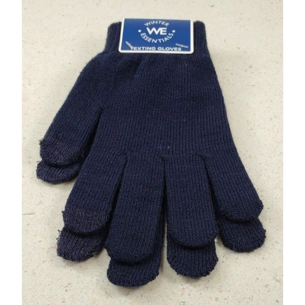 Winter Essentials Unisex One Size Blue Texting Elongated Gloves New